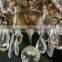 530-15 French Bronze and Crystal Six-Arm Chandelier, circa 1940s