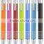 colored aluminium ball pen with parker refill