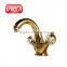 Gold plated bath shower faucet classic bathroom design good quality brass floor standing bath mixer