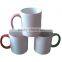 stocked Cramic 110z sublimation mug black colorful rim and Handle