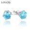 Aquamarine Or Cubic Zirconia Gemstone Earrings For Young Girl