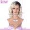 Luffy wig brand 10inch 130%density bob style silk top lace front wigs brazilian human hair ombre short bob wigs for black women