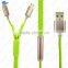Best product usb 2.0 type c 2 in 1 usb cable usb data cable zipper earphone