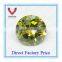 Round Brilliant cut Cubic Zirconia Peridot Green Synthetic Diamond Gemstone