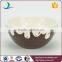 Sweet treat brown & white color ceramic ice cream sundae bowls