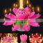 Intelligent+ Multicolors Musical Blossom Lotus Flower Rotatable Birthday Candles