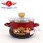 New Design With Custom Logo Persimmon Type Enamel Casserole Set Turkey Pot With Glass Lid