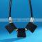 Retro square rubber bead leather necklace European and America women geomotric necklace leather choker necklace