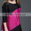 Female patchwork contrast color crinkle spring A-line dresses