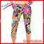 Custom printed ladies workout legging,yoga active wear women capri pants