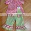 Christmas Clothing Sets Baby Girls Candy Top Pants Sets Kids Chevron Christmas Boutique Outfits