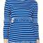 Microfiber striped no design long sleeve t-shirt for women