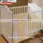 European Luxury White and Golden Wooden Crib Baby Cot