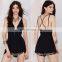 Dongguan Manufacturer Black Plain Romper Tassel Sexy Adult Romper Pattern for Ladies