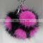 2015 new design genuine fur mink fur ball bag charm key ring