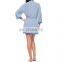 CHEFON Super soft relaxed fit wrap neckline long pattern wide sleeves robe,woman robe