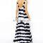 CHEFON Tie Dye Stripe Maxi casual long dresses