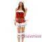 Top Selling 2016 Hot High Quality Three Piece Red Velvet Christmas Costume Women