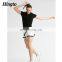 Hot sale college tennis match wear fashion design ,custom white color tennis sports skirts women wear
