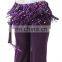 Bestdance Latin Profesional New Belly Dance 3 Layer Tassel Hip Scarf Belt Tribal silver Colors