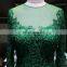 2016 long lace sleeve grass green mermaid ball gown evening dress