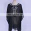 2019 Casual Embroidered V-Neck Batwing Sleeve Summer Beach Dress Black Cotton Tunic Women Beachwear Mini Dress Sarong pareo