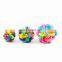 Rainbow Colorful braided ball molar pet cat toy ball bell