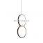Modern LED Office Chandeliers Nordic Restaurant Lobby Exhibition Hall Industrial Wind Circle Ring Lamp