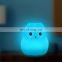 Switch cartoon owl Led Silicone Multicolor Changing Night Light Battery Colorful night  Lamps For Kids