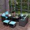 garden outdoor Nordic X sofa MDF tempered glass stainless steel new design dining table garden set