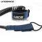 Best quality Navy color isup coild leash 7mm/8mm 9ft/10ft with pvc logo for sup paddle board