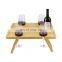 Bamboo Wine Cheese Display Rack Wine Caddy Wooden Charcuterie Serving Platter Set