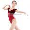 Hot Sale Two-tone Velvet Cotton Lycra Cap Sleeve Ballet Leotard for Kids and Adult