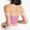 Wholesale Halter Backless Sports Yoga Bra Sexy Ribbed Open Back Gym Fitness Vest Bra Top Women Workout Activewear Clothes