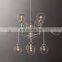 BISTRO GLOBE Clear Glass  Simple Modern  Iiving Room and Dining room Brass Ceiling  LED Chandelier