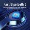 Fones de ouvido circunaurais com fones de ouvido sem fio, fones de ouvido wireless com BT v4.2