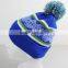 100% acrylic cheap top ball knit beanies