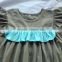 Fashionable Summer ruffle dress organic cotton lap dress for baby girls kids