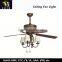 Ceiling fan light LED ceiling fan lamp with metal blade for living room