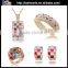 2015 china wholesale alloy crystal color stone rose gold full jewelry set