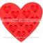BPA Free Hot Sales Heart Shape Silicone Ice Cube Molds Makers