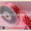 Polka dot printed satin ribbon for cake decoration