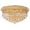 Antique Gold Crystal Drop Decorative Ceiling Light Fixture for Restaurant
