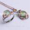 hot sale jewellery set 18K gold plated 925 sterling silver precious natural Grape stone Ring Pendant Necklace Set