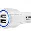 Lotus style dual usb car charger, 2.5A car charger optical input