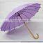 23"*16k Manual open wooden staight umbrella