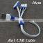 4 Head Multi Device Charging USB Cable