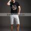 Adult fashion black regular printing t shirt for men