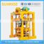 best selling manual small moving block machine with concrete mixer