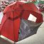Outdoor Garden Pool Red Folding Beach Umbrella with Round Side